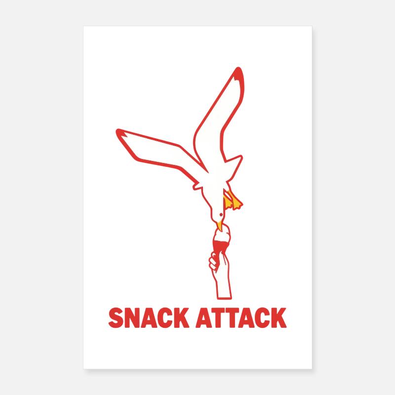 Attaque de Snack Glace de Mouette Poster 40 x 60 cm