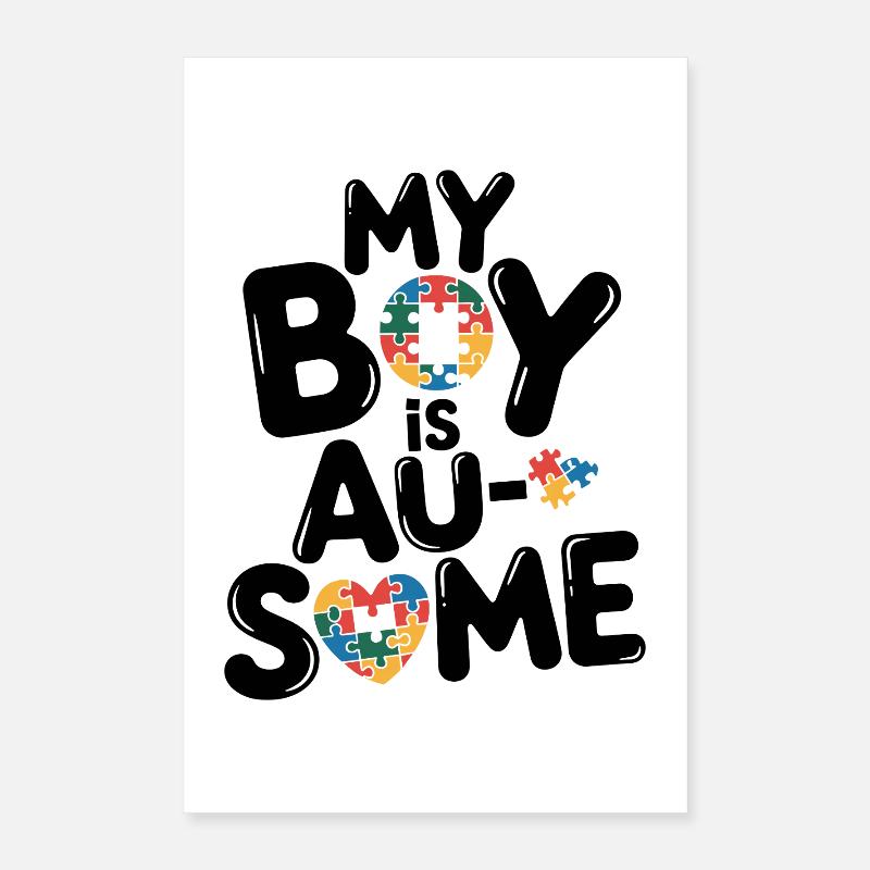 Regenbogen Puzzleherz Kreis Autism Awareness Poster 40x60 cm