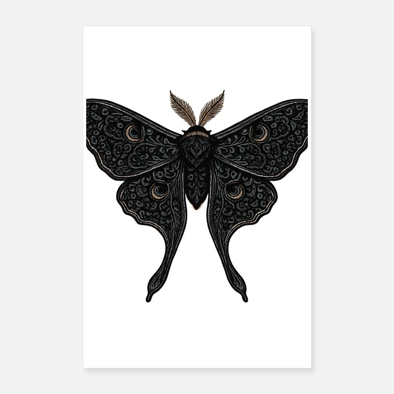 Moon Moth Moth Gothic Tattoo Poster 16" x 24" (40x60 cm)