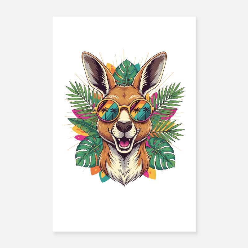 Kangaroo Sunglasses Feeling Poster 16" x 24" (40x60 cm)