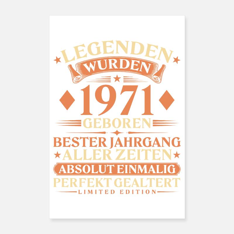 Legenden wurden 1971 geboren – 55. Geburtstag Poster 40x60 cm