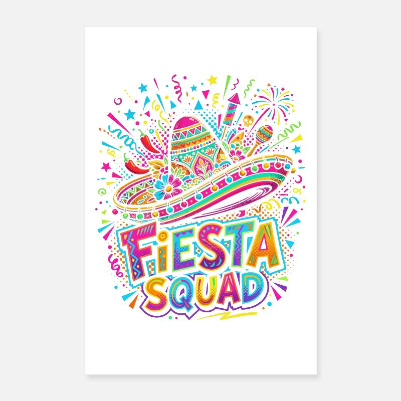 Fiesta Squad Sombrero Burst Poster 16" x 24" (40x60 cm)