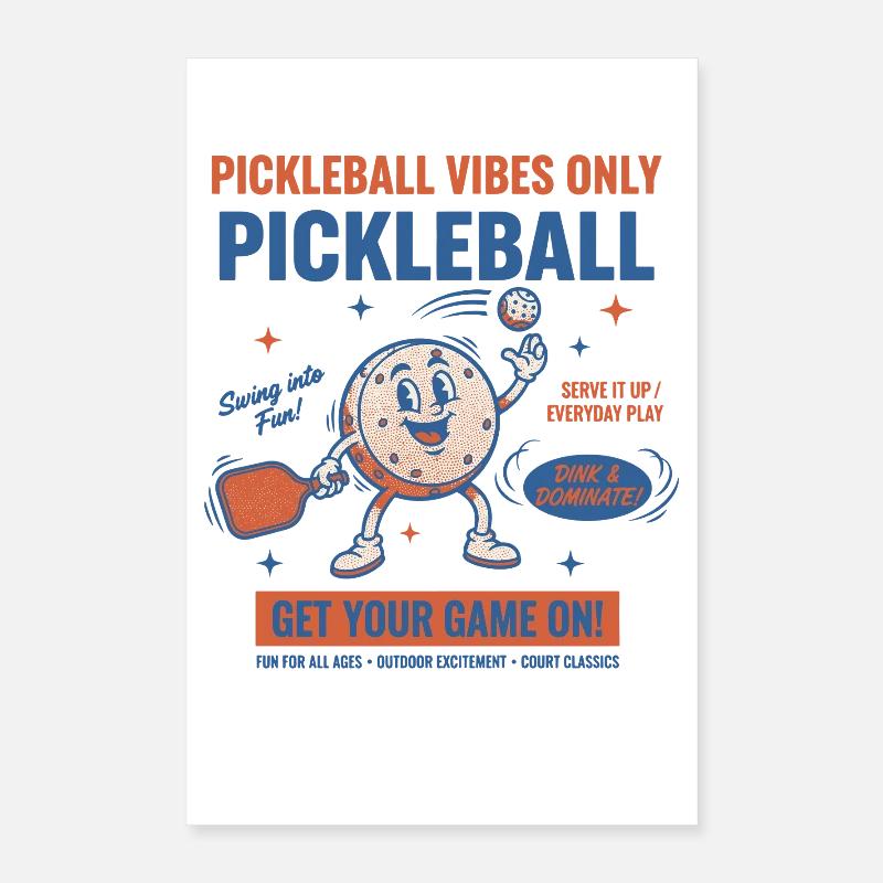 Pickleball Funny Player Pickle Ball Vibes Only Poster 16" x 24" (40x60 cm)