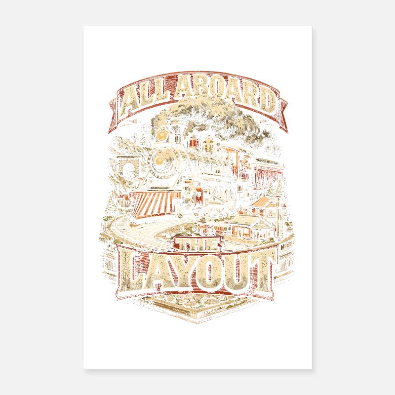 Chemin de fer miniature Tout à bord de la configuration Poster 40 x 60 cm