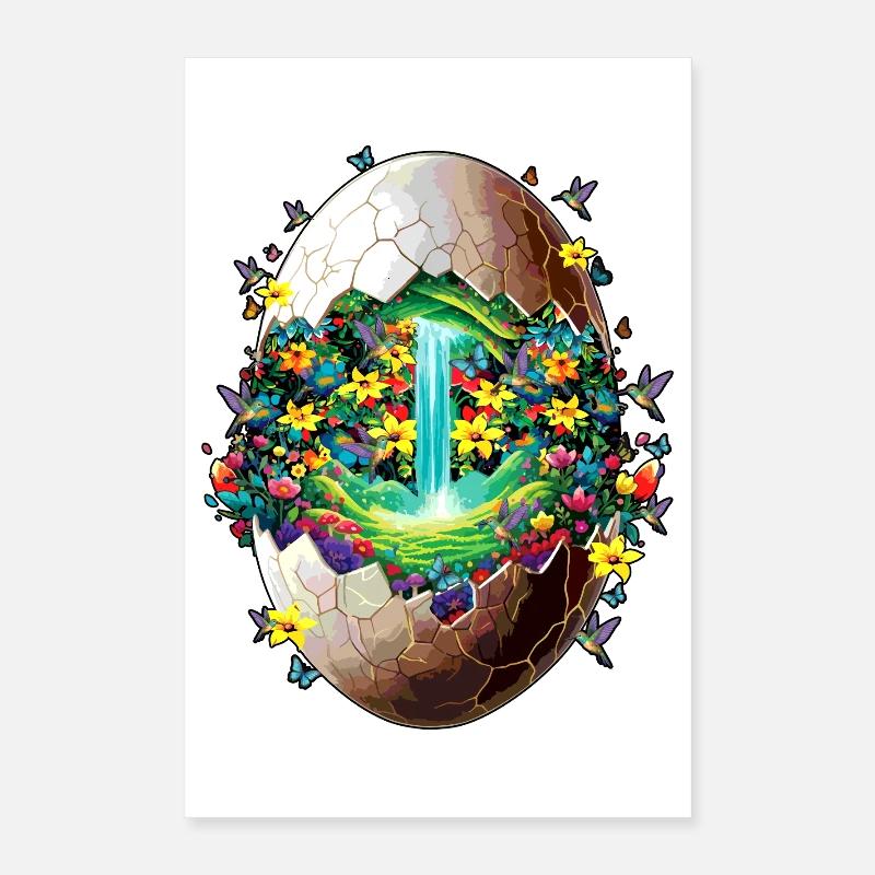 Eostre Spring Moon Happy Easter Ostara Blessings Poster 16" x 24" (40x60 cm)