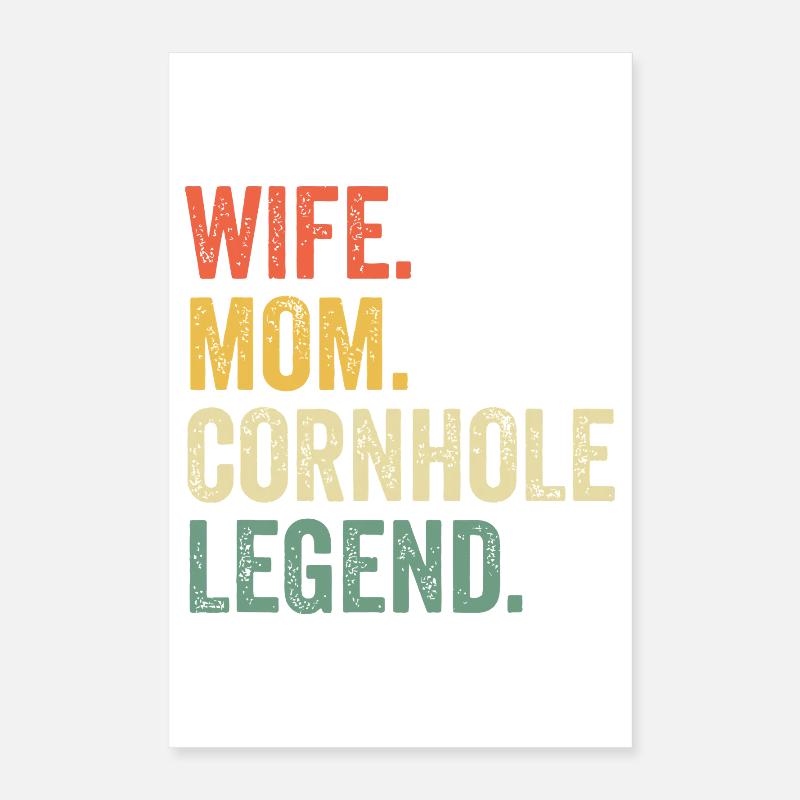 Ehefrau-Mama Cornhole-Legende Poster 40x60 cm