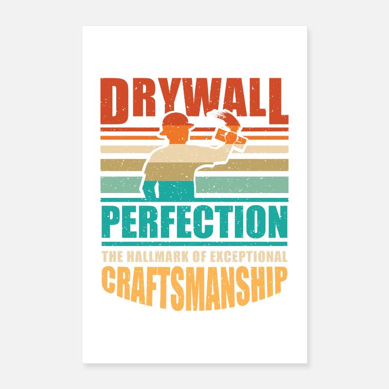 Constructeur de plaques de plâtre Installateur de plaques de plâtre Poster 40 x 60 cm