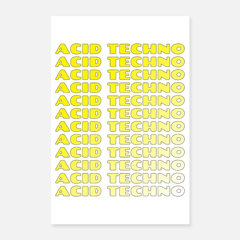 Acid Techno Repeat Neon Poster 40 x 60 cm