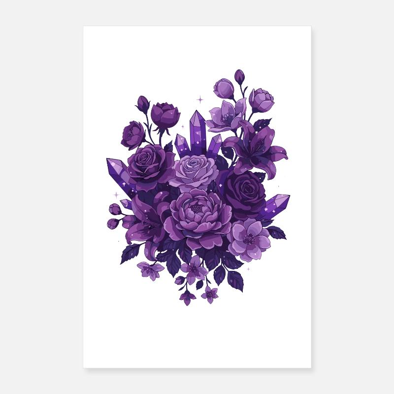 Bouquet de cristaux violets Poster 40 x 60 cm