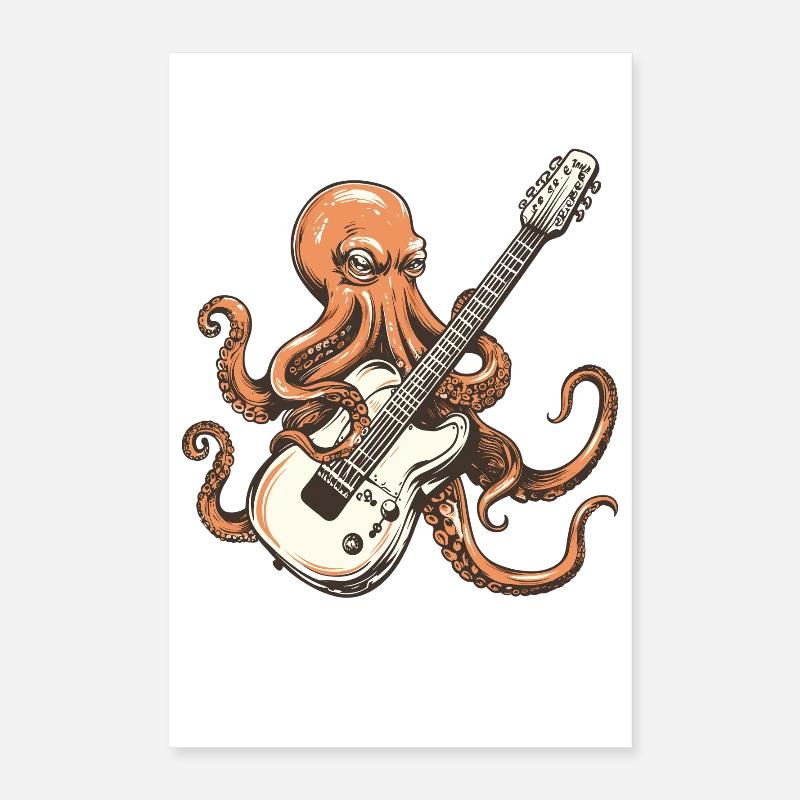 Octopus Guitar Riff Poster 16" x 24" (40x60 cm)