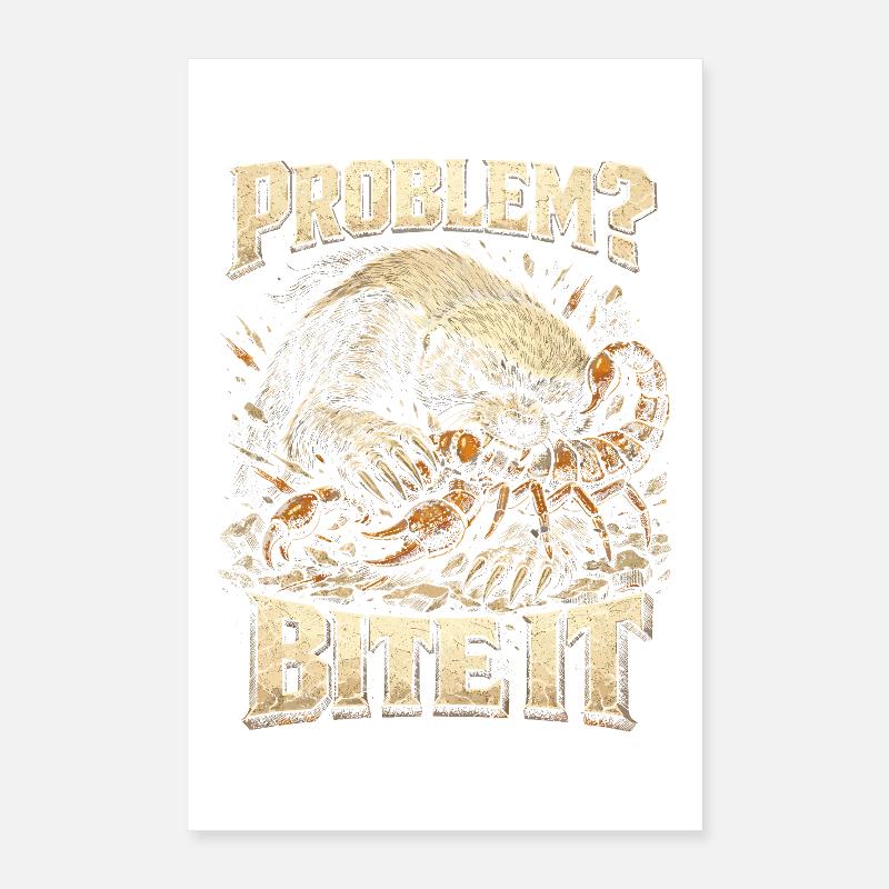 Honigdachs Honey Badger Tier Problem? Bite It Poster 40x60 cm