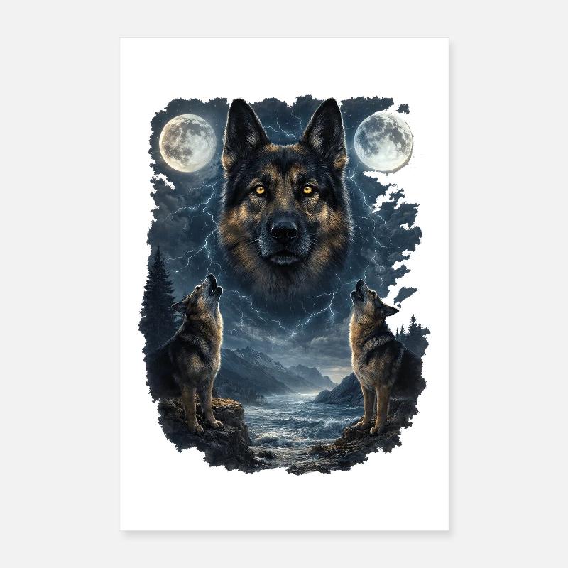 Zwei Monde German Sheperd Poster 40x60 cm