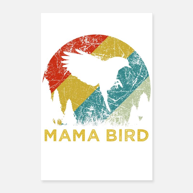 Mama Bird Retro Vintage-Muttertags-Ästhetik Poster 40x60 cm