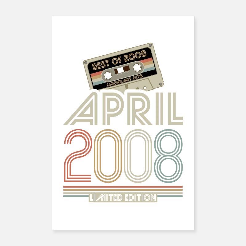 Meilleur d’avril 2008 cassette | Édition limitée Poster 40 x 60 cm