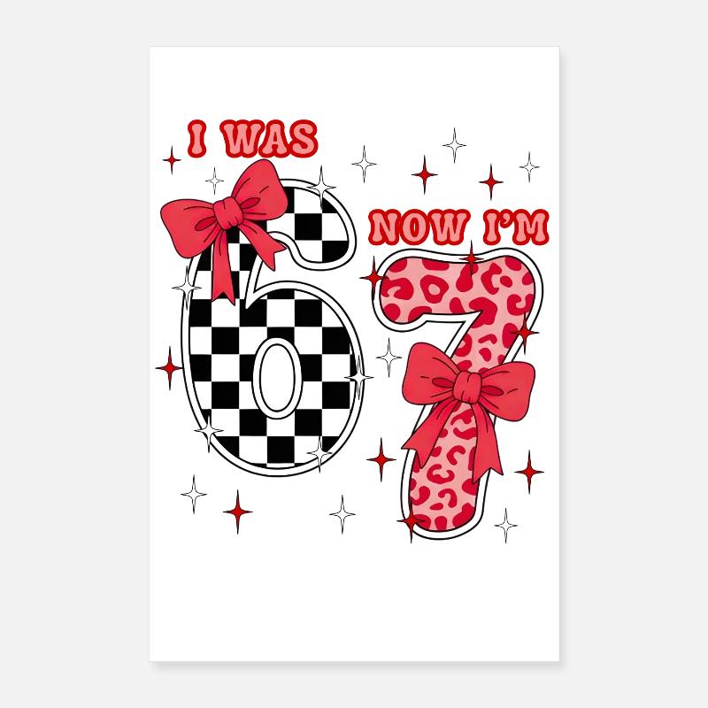 7. Geburtstagsmädchen-Shirt Ich war 6 Jetzt bin ich sieben 7 Poster 40x60 cm