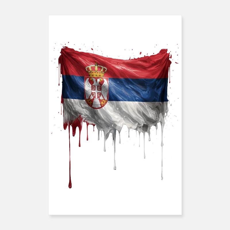 Graffiti sur la chute du drapeau serbe Poster 40 x 60 cm