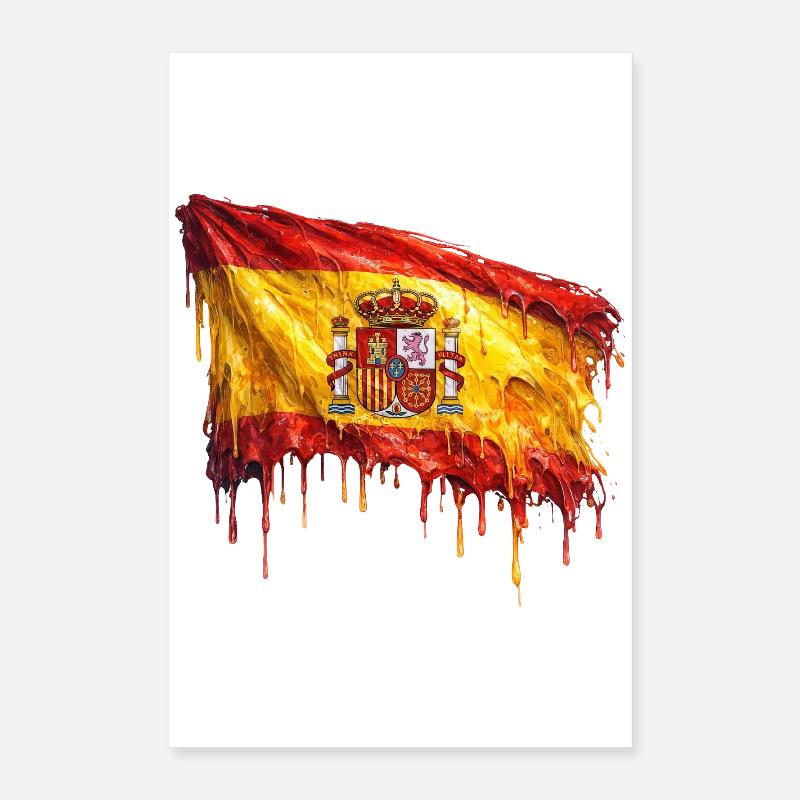 Dribbling de l’art du drapeau espagnol Poster 40 x 60 cm