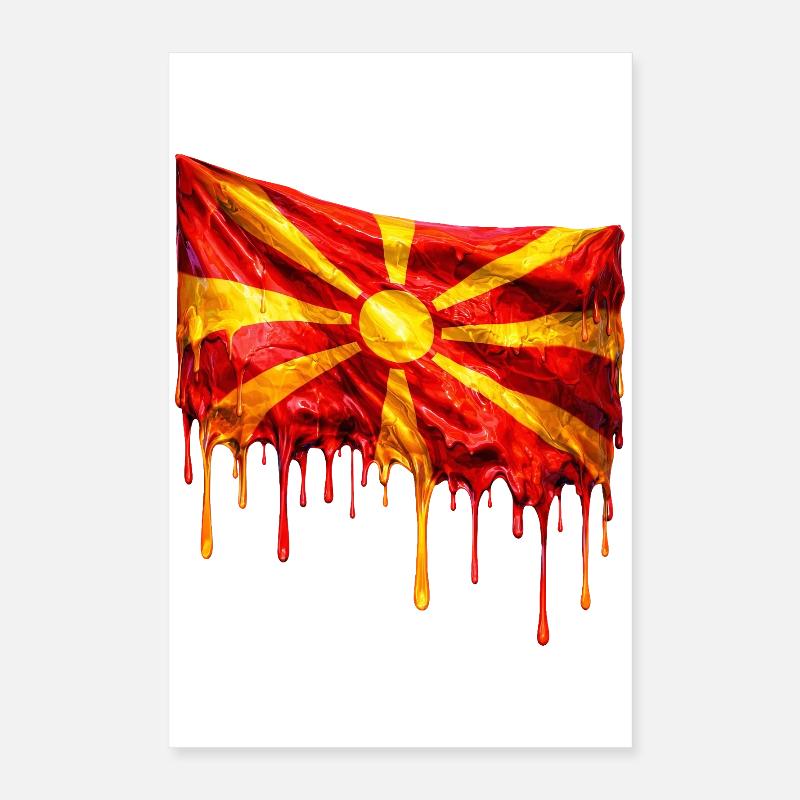 Chute du drapeau macédonien Poster 40 x 60 cm