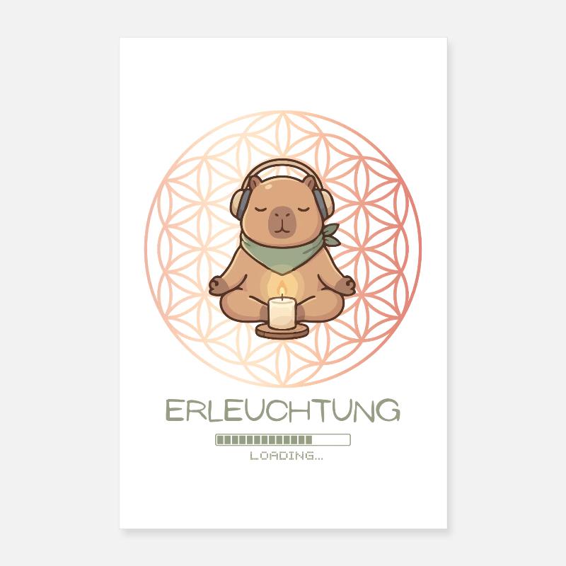 Enlightenment loading – Funny Capybara Yoga Gift Poster 16" x 24" (40x60 cm)