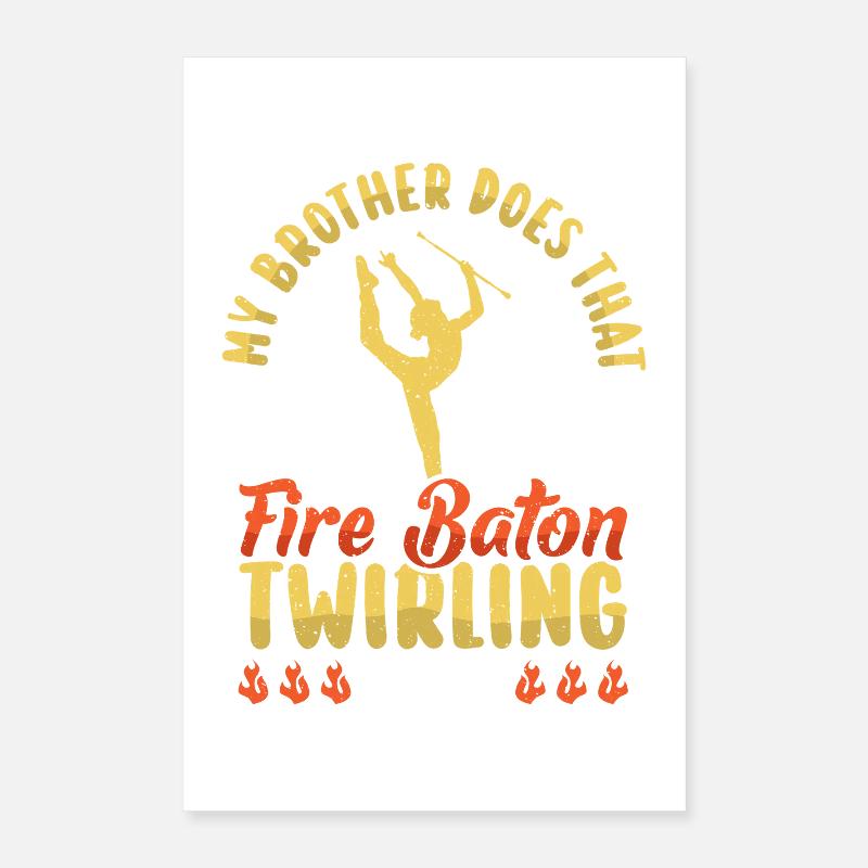 Dancing Vortex Dance School Fire Stick Dancer Poster 16" x 24" (40x60 cm)