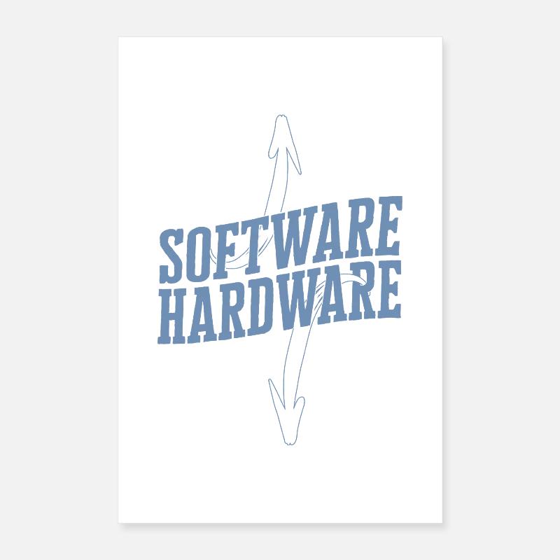 Funny IT Saying Software Hardware Word Game Poster 16" x 24" (40x60 cm)