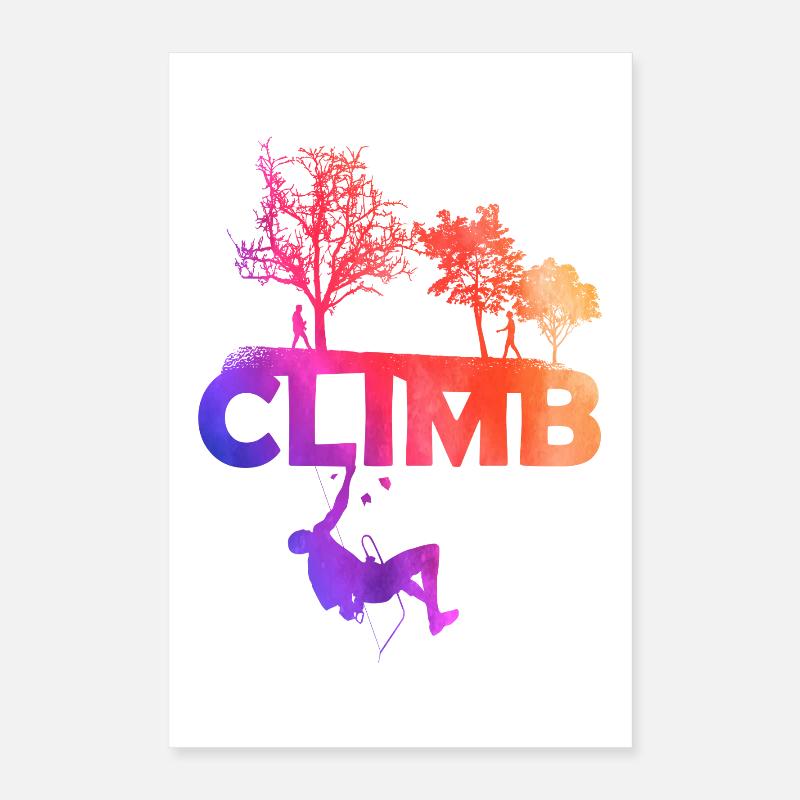 Climb Gradient Silhouette Poster 40x60 cm