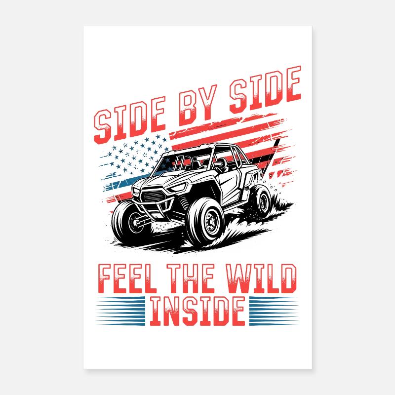 UTV Tout-Terrain Boy Men 4 Wheels Side by Side Poster 40 x 60 cm