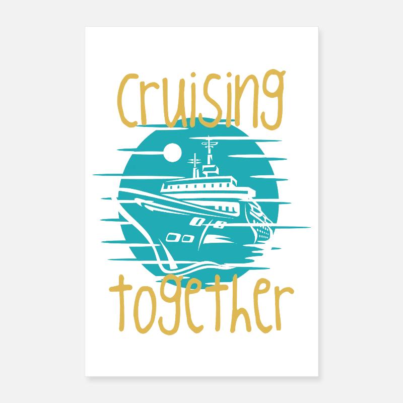 Gemeinsam Kreuzfahrt-Bootsgrafik Poster 40x60 cm