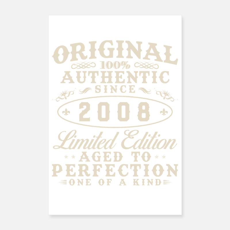 2008 Vintage Retro Geburtstagsgeschenk Poster 40x60 cm