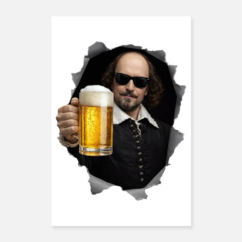 William-Shakespeare avec de la bière Poster 40 x 60 cm