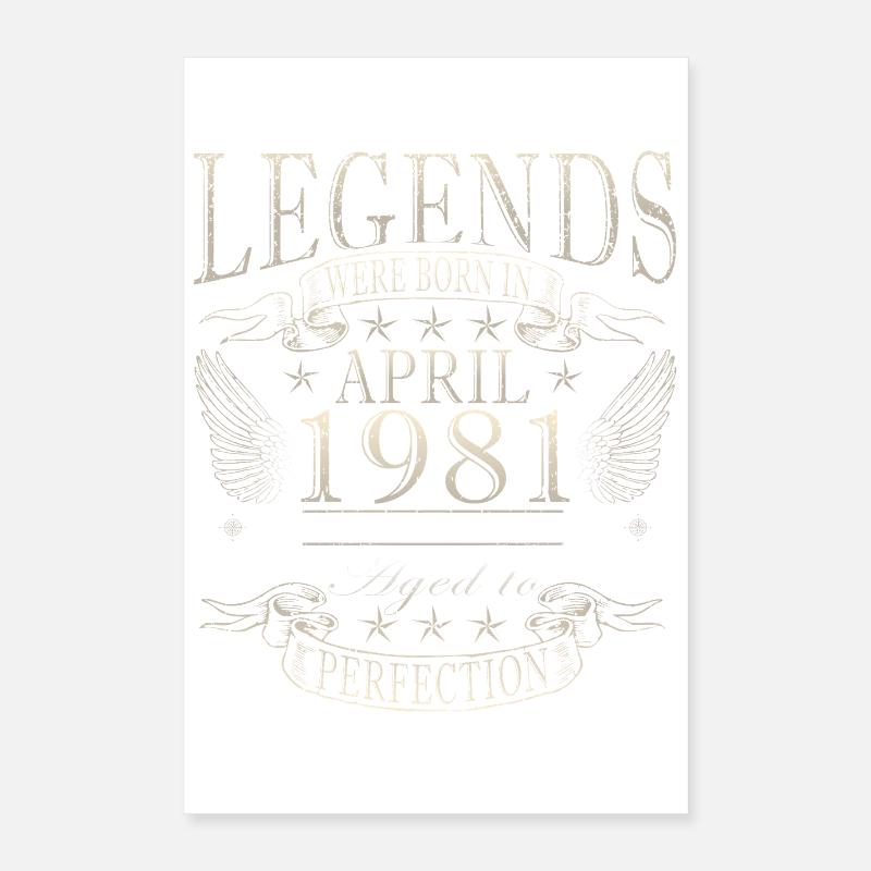 April 1981 Retro April 1981 Birthday Gift Poster 16" x 24" (40x60 cm)