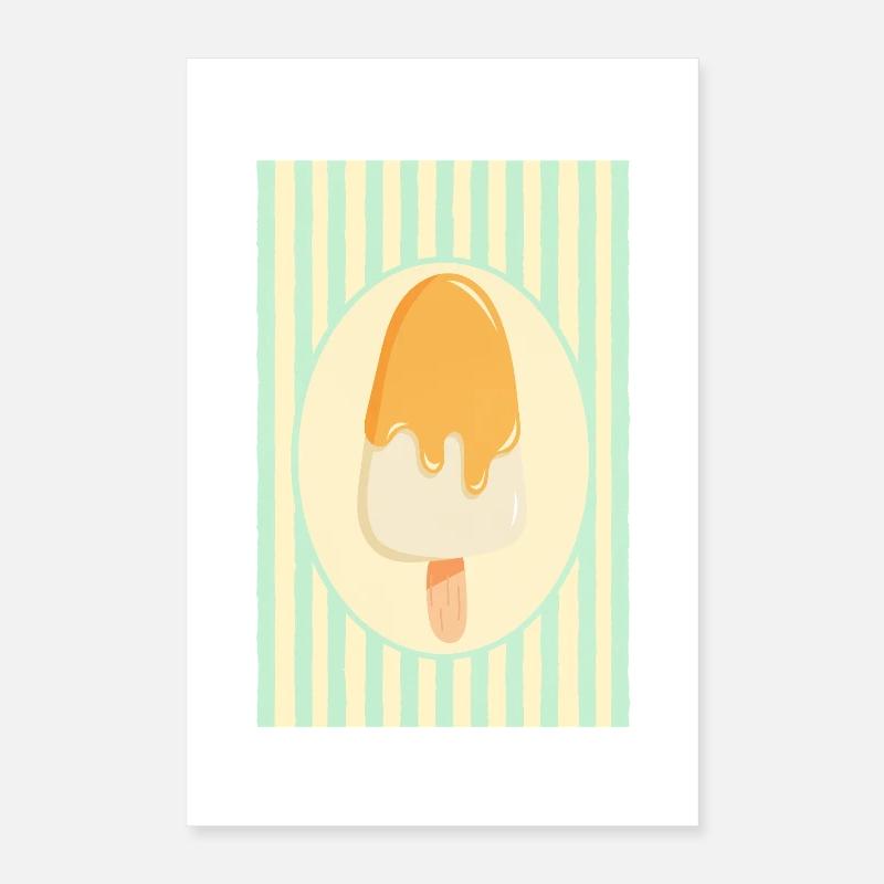 Popsicles Retro Summer Design Poster 16" x 24" (40x60 cm)