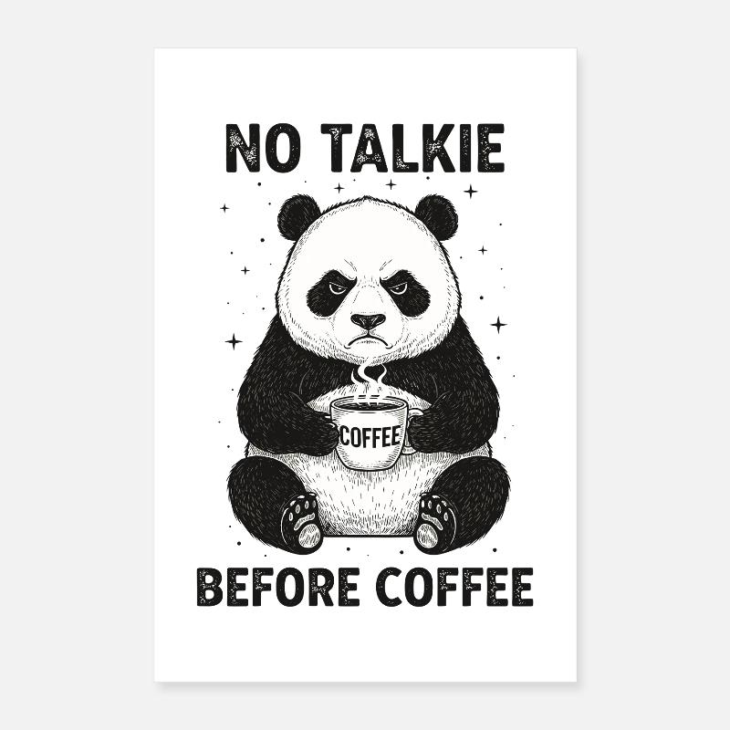 Pas de conversation devant un panda amateur de café Poster 40 x 60 cm