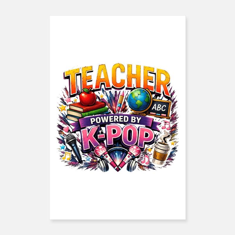 Enseignant propulsé par K Pop Poster 40 x 60 cm