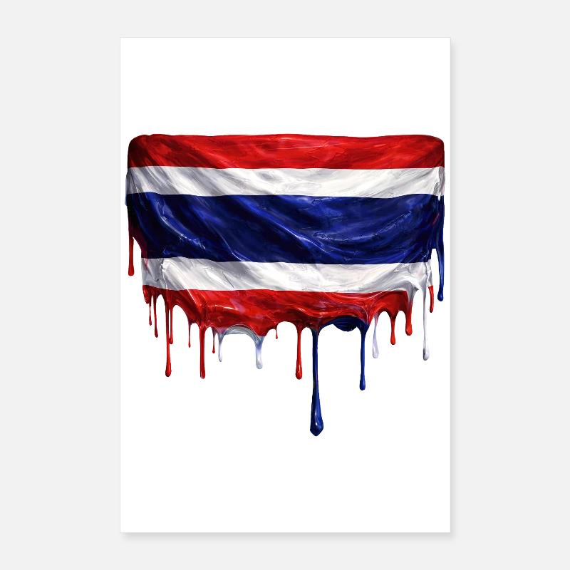 Drapeau taïwanais dégoulinant Poster 40 x 60 cm