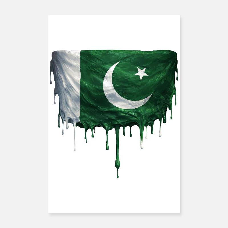 Drapeau du Pakistan Couleurs colorées Poster 40 x 60 cm