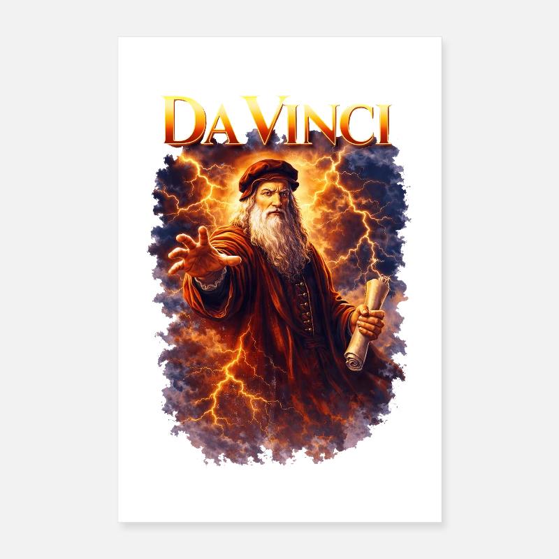 Portrait de Léonard de Vinci Poster 40 x 60 cm
