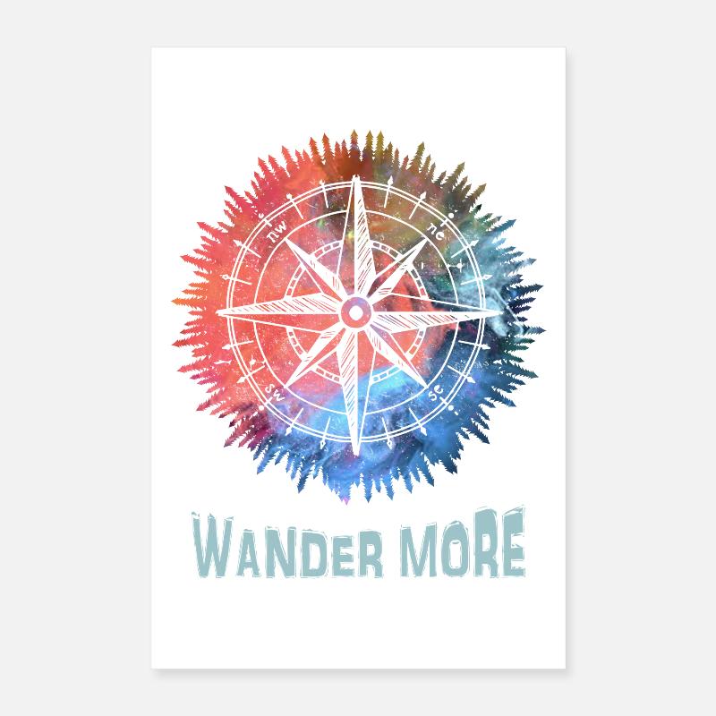 Wander More Compass Batik Poster 40x60 cm