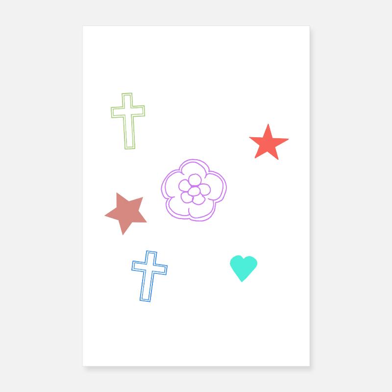 Étoile de la Fleur Croix Poster 40 x 60 cm