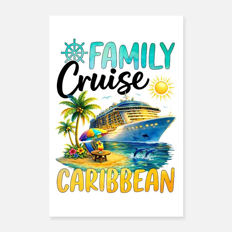 Croisière familiale dans les Caraïbes Poster 40 x 60 cm