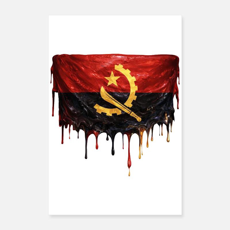 Art de la chute du drapeau angolais Poster 40 x 60 cm