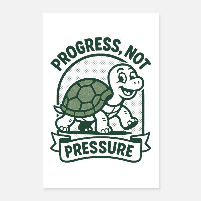 Progrès au lieu de pression | Pleine conscience & Concentration Poster 40 x 60 cm