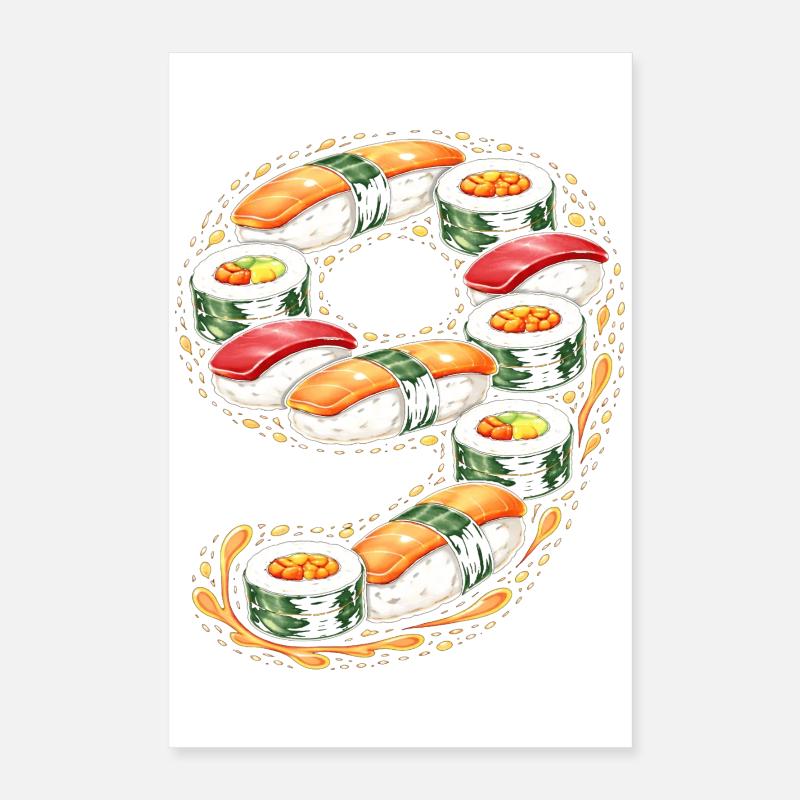 Sushi Ring Pattern Poster 16" x 24" (40x60 cm)