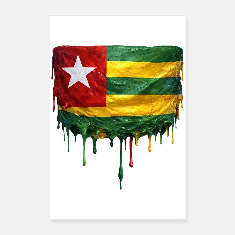 Art de la chute du drapeau du Togo Poster 40 x 60 cm