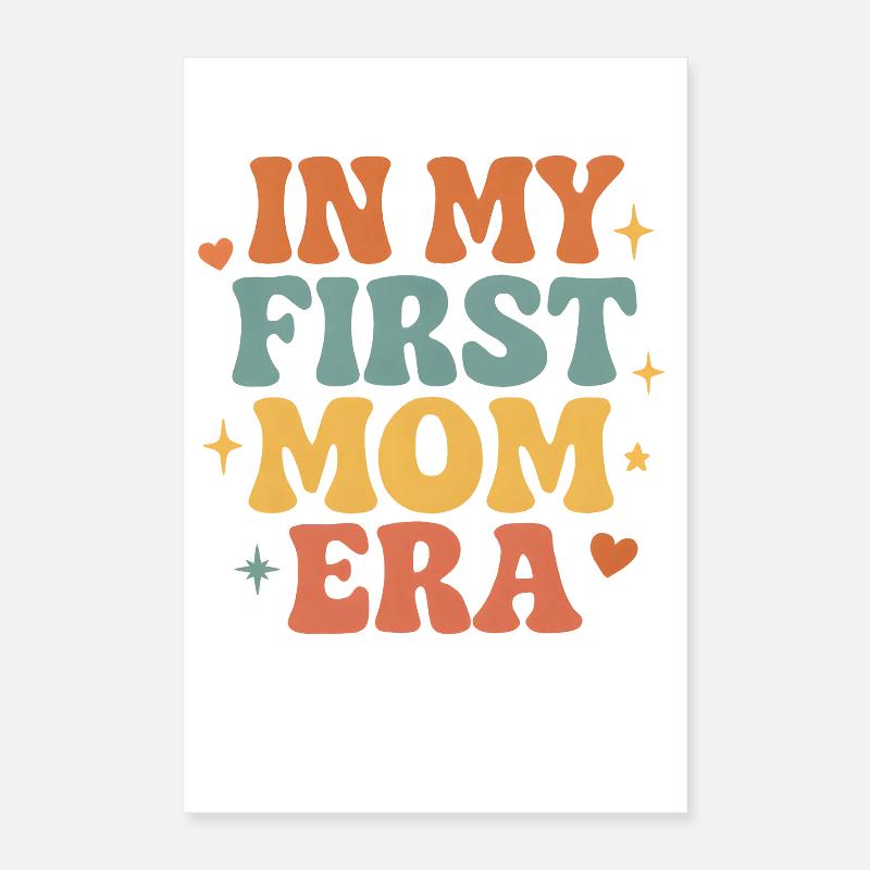 Erster Muttertag Mama Geschenkidee Familie Groovy Poster 40x60 cm