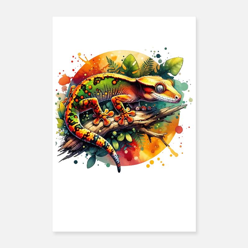 Kronengecko Geschenk Poster 40x60 cm