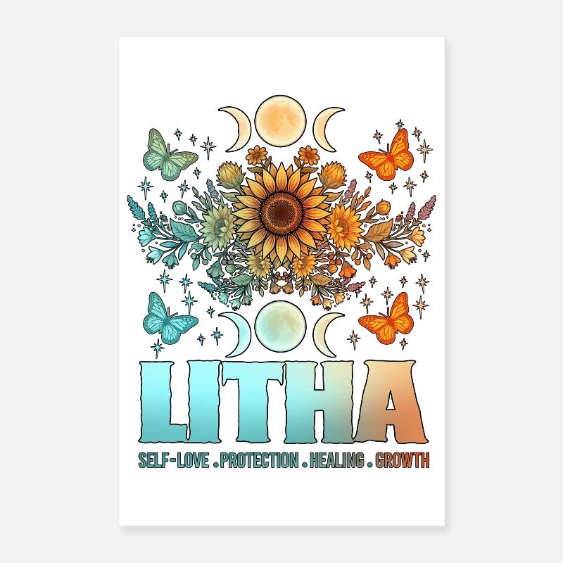 Litha Pagan Solstice d’été Midsommar Poster 40 x 60 cm