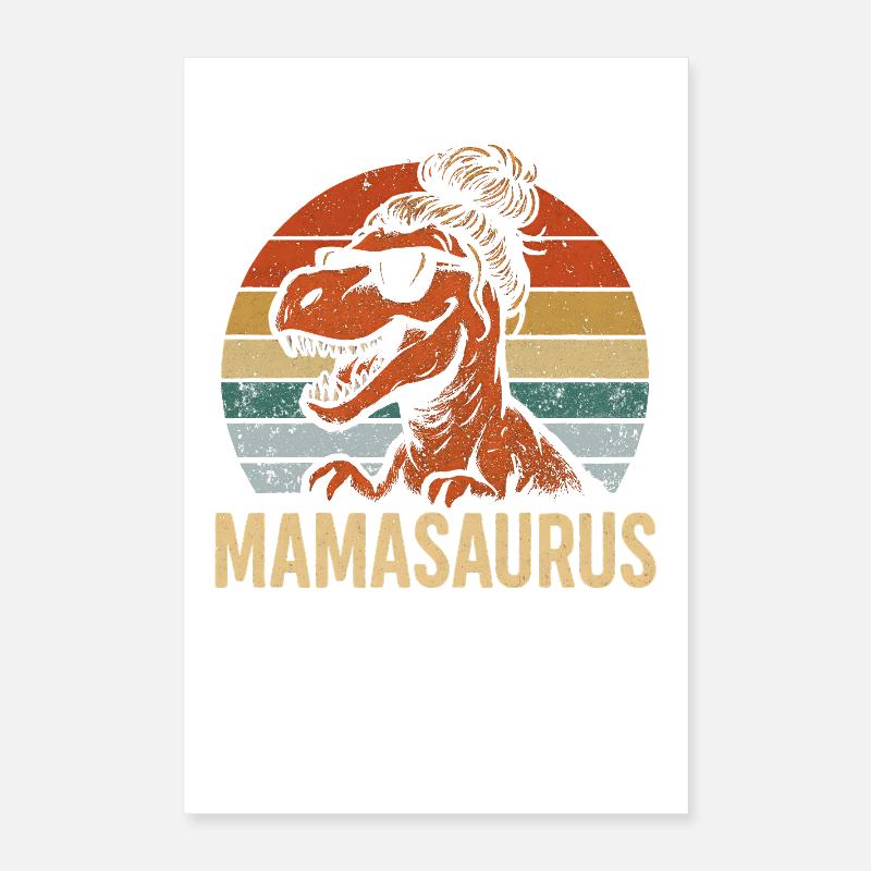 Mamasaurus Mama Mutter Geschenkidee Humor Lustig Poster 40x60 cm