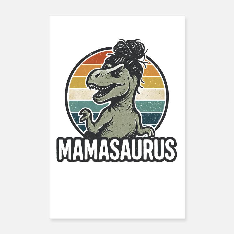 Mamasaurus Mama Mutter Geschenkidee Humor Lustig Poster 40x60 cm
