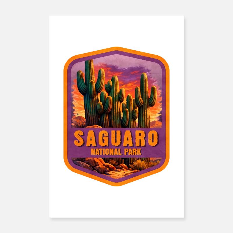 Saguaro National Park Desert Patch Poster 16" x 24" (40x60 cm)
